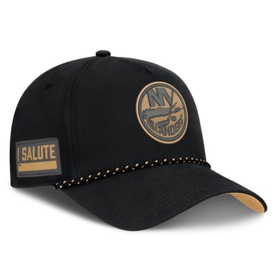  New York Islanders Fanatics Military Appreciation Authentic Pro A-Frame Adjustable Hat - Black
